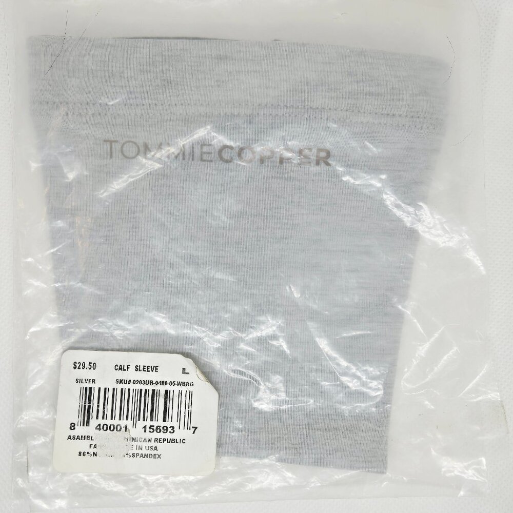 Tommie Copper Silver Unisex Calf Sleeve Size Large NWT $29.50, Workout/Exercise